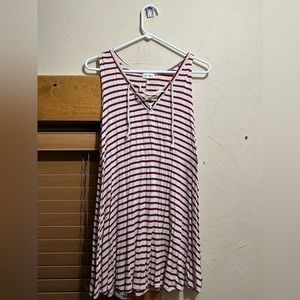 Short Red Striped Tank Dress